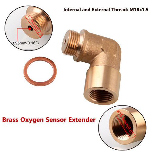 90 degrees elbow Brass O2 sensor spacer