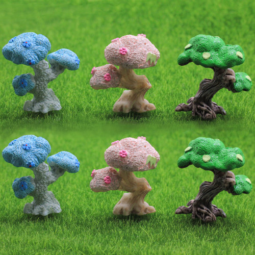 Miniature Resin Model Trees Fairy Garden Landscape Plant Mini 3D Fairy Garden Decoration Tree Crafts Micro Landscape Resin Plant