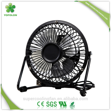 Metal USB gift fan 4'' 6'' desk fan