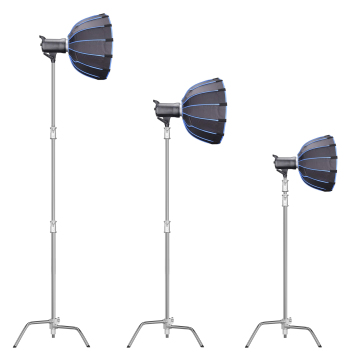 Kit de tripé de aço inoxidável profissional: pernas mágicas de 3 vias com ARM C-Stand para iluminação Aputure Softbox, perfeita para acessórios para estúdio de fotos