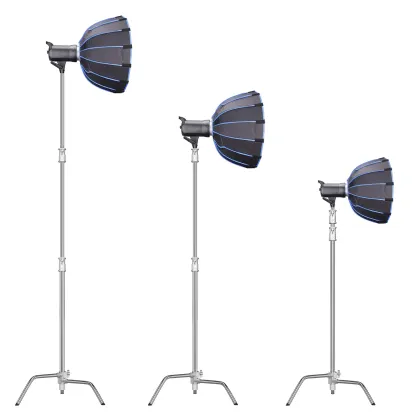 Professional Stainless Steel Tripod Kit: 3-Way Magic Legs with Arm C-Stand for Aputure Softbox Lighting, Perfect for Photo Studio Accessories