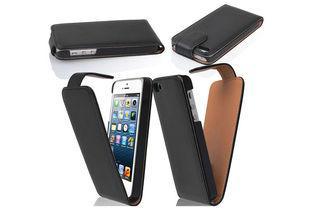 Vertical Flip Apple iPhone Leather Cases with Plain Weave ,