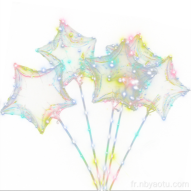 LED Colorful Light Transparent Bobo Stars Balloon