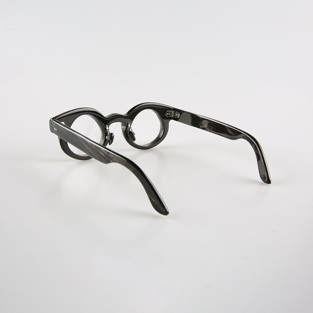 Rimmed Round Frame Buffalo Horn Eyeglasses