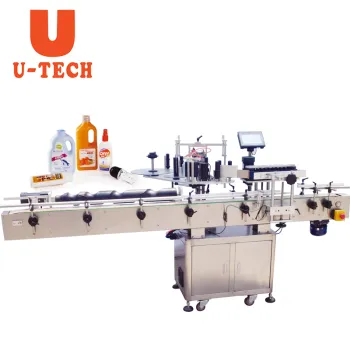 Automatic sticker bottle double two sides label labeling machine