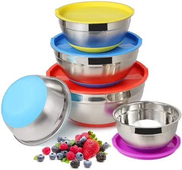 Stainless Steel Mixing Bowls with Airtight Lids