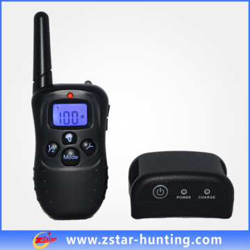 2015 Wholesale Shock Remote Dog Collar and Leash with Blue LCD on and 100 Levels Shock (ZST0001)