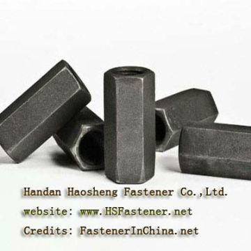 Black carbon steel Long nuts Manufacture ISO9001:2008