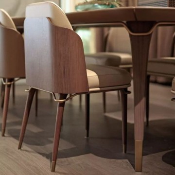 Sedia da pranzo in legno a doppio schienale del lussuoso lussuoso leggero moderno
