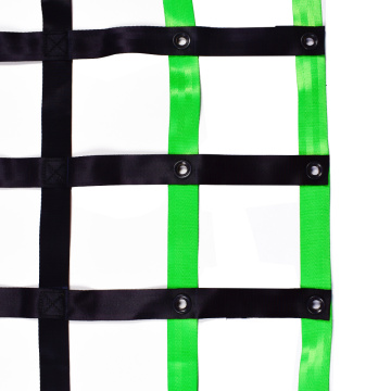 54" x 88" Polyester Green Webbing Truck Bed Cargo Safety Net Heavy Duty For Pickup Trucks with Cam Buckles & Carabiner Hooks