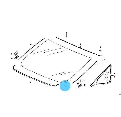 Hot-selling Auto Window Parts - Rear Windshield for Honda Accord (73211TVEH01)