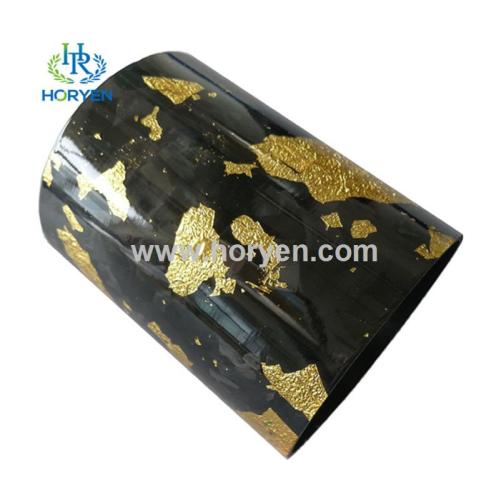 Custom geschmiedetes Kohlefaserrohr mit Goldflocken