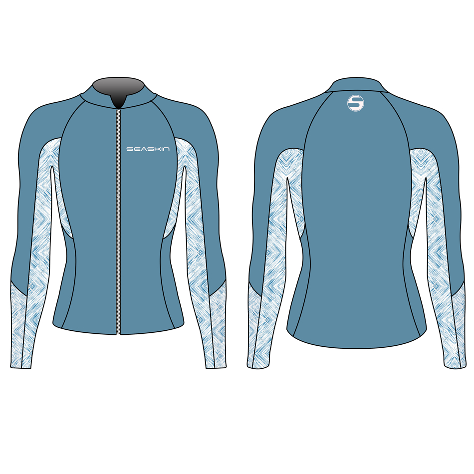 Zeegeten dames 3 mm voor zip wetsuit jas top