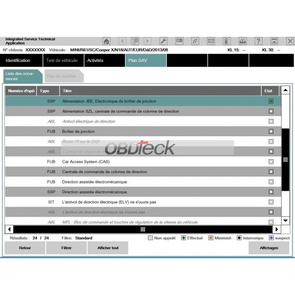 BMW ICOM French HDD Software screen