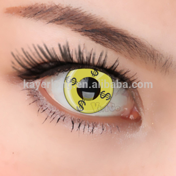 WHOLESALE halloween party style cosplay contact lenses yellow dollar CL007