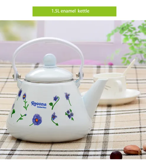 Reoona Decal Enamel Coffee Pot Teapot Kettle