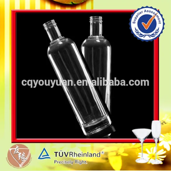 Round Wine Bottles 750 ML Transparent 750ML Glass Liquor Bottle Height