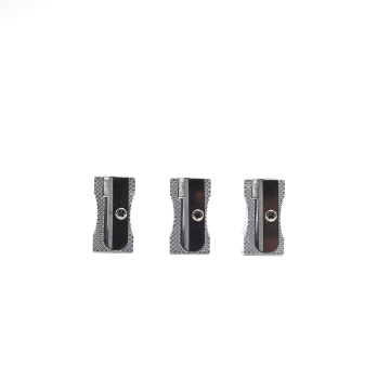 Customized Cosmetic Pencil Stationery Manual Square Single Hole Metal Pencil Sharpener" could be shortened to:

"Square Metal Pencil Sharpener" 

However, if you want to keep as much of the original text as possible while making it more SEO-friendly, you 