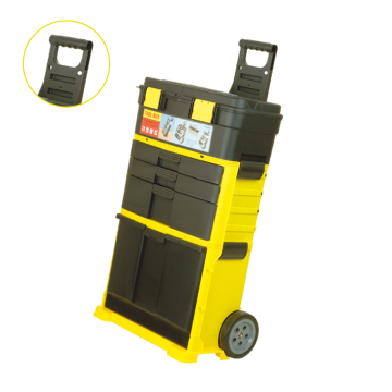 Plastic Storage Case with Trolley and Wheels for Tool Carrying Box