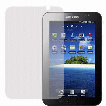 Transparent Screen Protector for Samsung Galaxy P1000, Made of PET, with 4H Anti-glare Feature