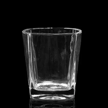 Wide Mouth Square Glass Tumbler 190ML Square Bottom Whiskey Glass