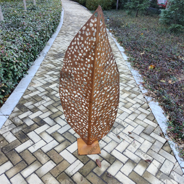 Rusted Corten Steel Leaf Sculpture For Sale