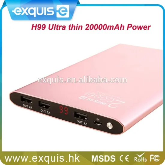 Exquis Universal External Portable Super Thin power Bank 20000mah In china factory