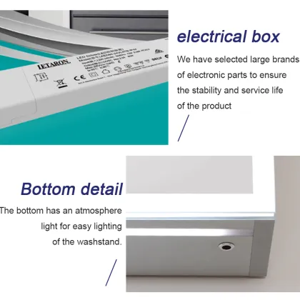 Washroom Wall Hanging Double Door Led Mirror Cabinet