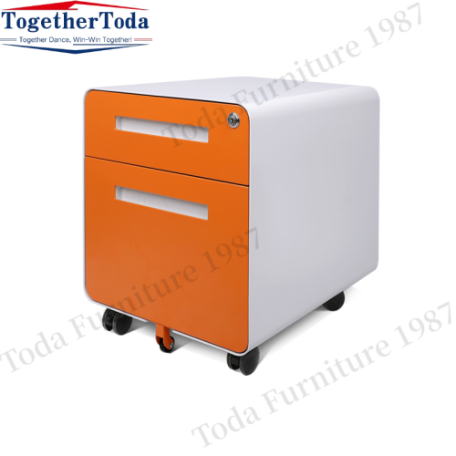 2 Drawer Mobile Steel Pedestal