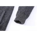 Men's Knitted Stand Collar Textured Buttoned Pocket Cardigan