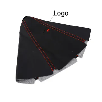 Universal MT/AT Leather Shift Collars Gear Shift Knob Shifter Gaiter Boot Cover with Racing Logo