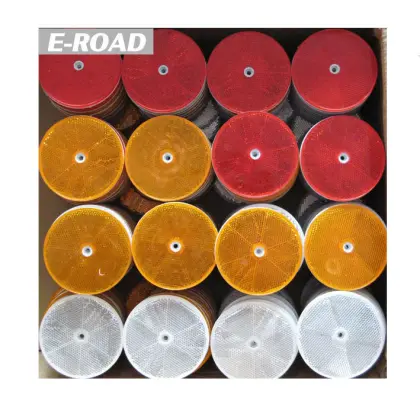 85mm Reflective Round Reflex Plastic Reflector with Hole