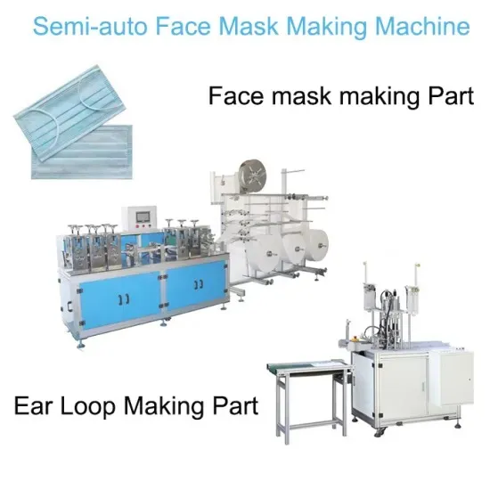 Semi-Auto Flat 3ply Face Mask Disposable Mask Making Machine with Ear-Loop Welder