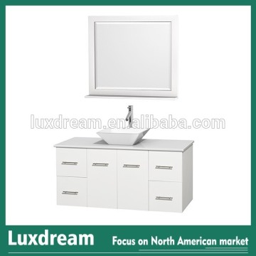 White elegant wall hung bathroom vanities cabinet cheap wholesale