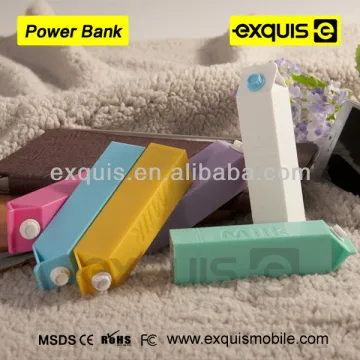 High quality 2600mAh Milk portable Lovely power bank travel charger