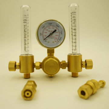 Brass Design Argon Regulator Dual Flowmeters