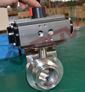 food machine double acting sanitary wafer butterfly valve