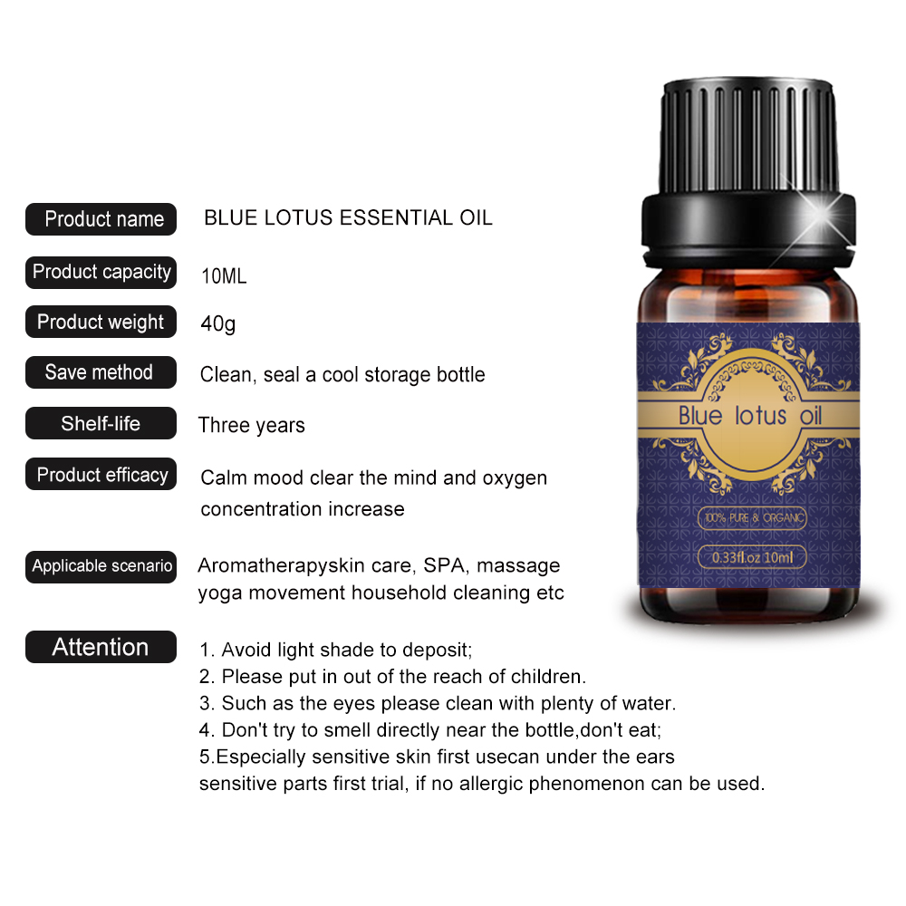 Body massage natural blue lotus oil for diffuser