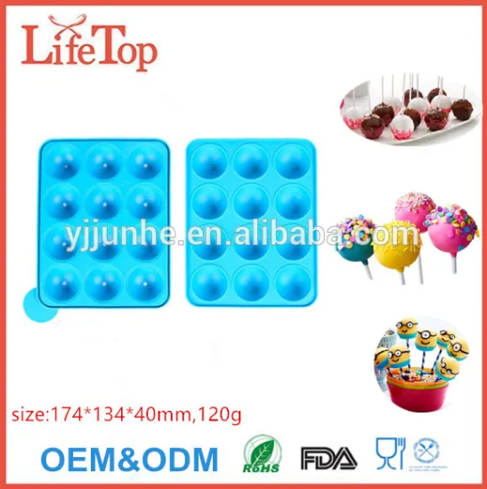 12Cavity Silicone Cake Mold Lollypop Cupcake Baking Mold
