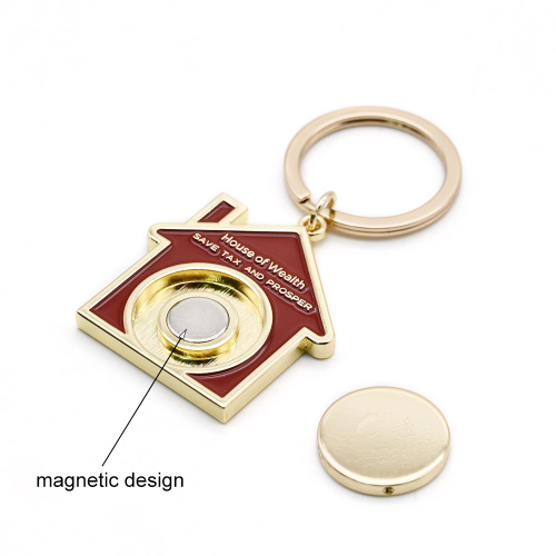 Custom Simple House Shape Removable Magnet Keychain