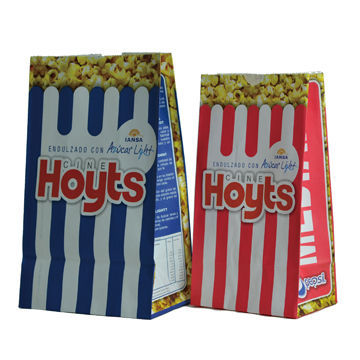 Paper Popcorn Bag, Food-grade, Eco-friendly