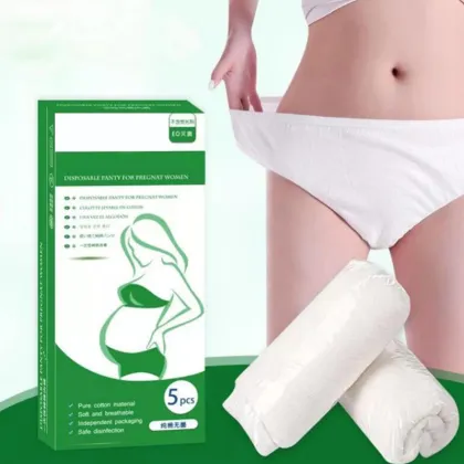 100% Pure Cotton Plus Size Maternity Underwear: High-Waist Disposable Panties for Pregnant Women