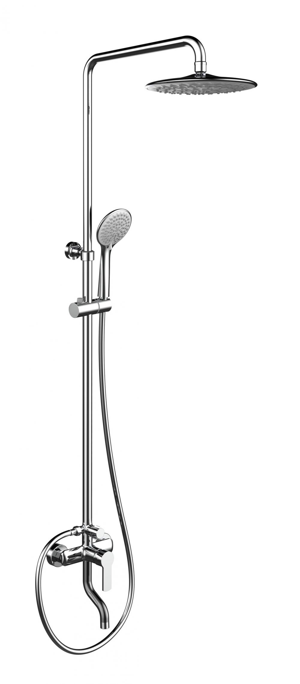 Exposed Wall Mount Polished Brass Shower Mixer