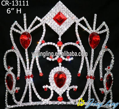 Red Queen Pageant Crowns Bride Hair Accessories