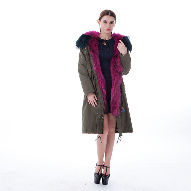 Purple fur winter outwear