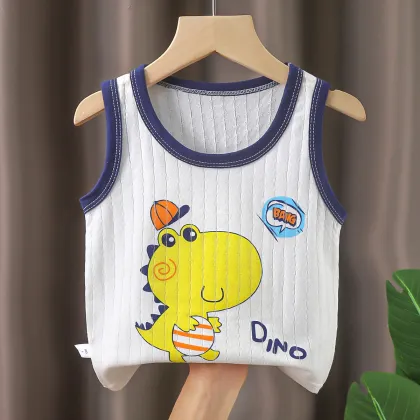 Cotton Cartoon Sleeveless Tank Tops for Kids