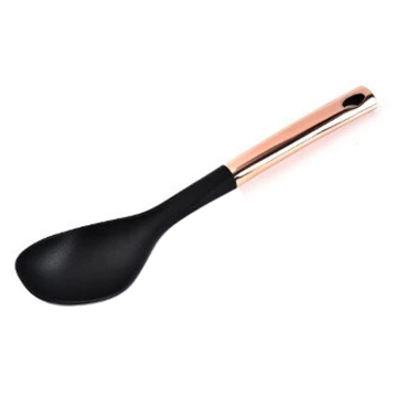Stainless Steel Rose Gold Handle Kitchen Cooking Spoon with Nylon Soup Ladle