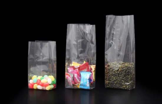 Square Bottom Opp Packaging Bags / Small Plastic Bags For Candy