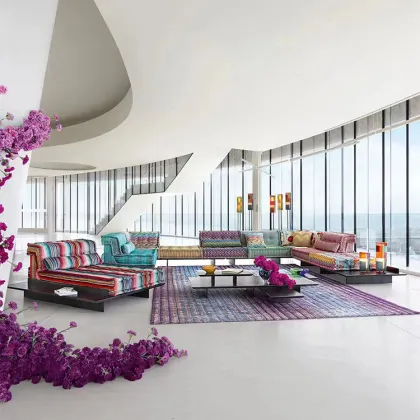 Modern Fabric Sofa Set for Living Room - Bobois Mah Jong Sofa