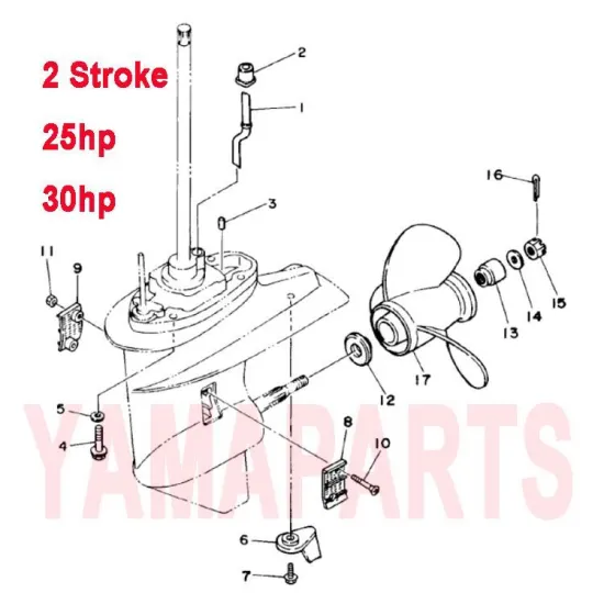 61N-44361-10 Tube Water for Yamaha Hidea Parsun Seatan 2 Stroke 25HP 30HP Lower Casing